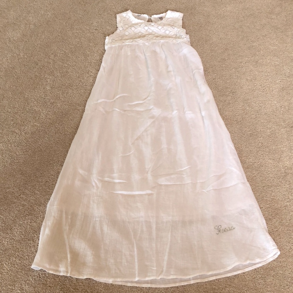 Girls Guess White Long Dress - Size L (14)